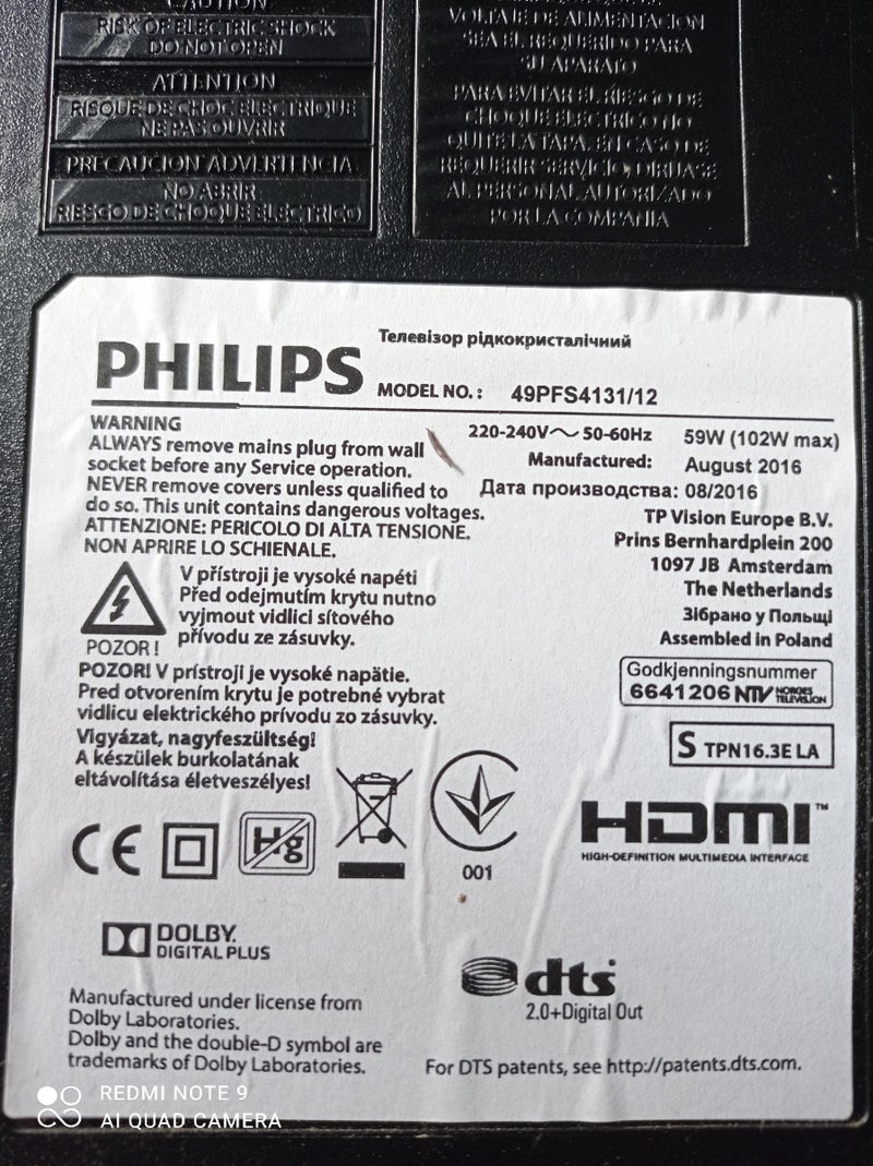 despiese tv Philips 49PFS4131/12
