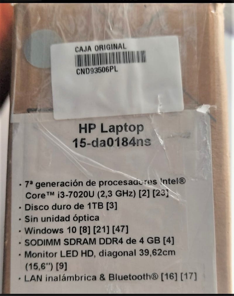 Ordenador Portátil HP Laptop 15-da0184ns